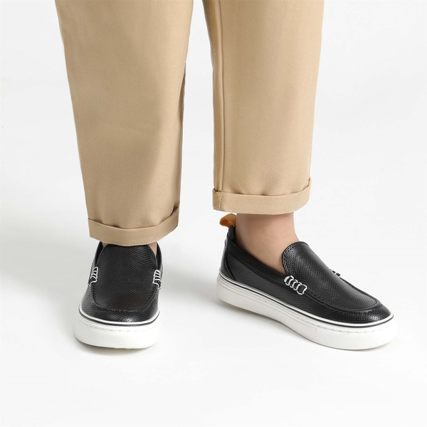 Kids' Slip-On Loafers - BLACK - 6